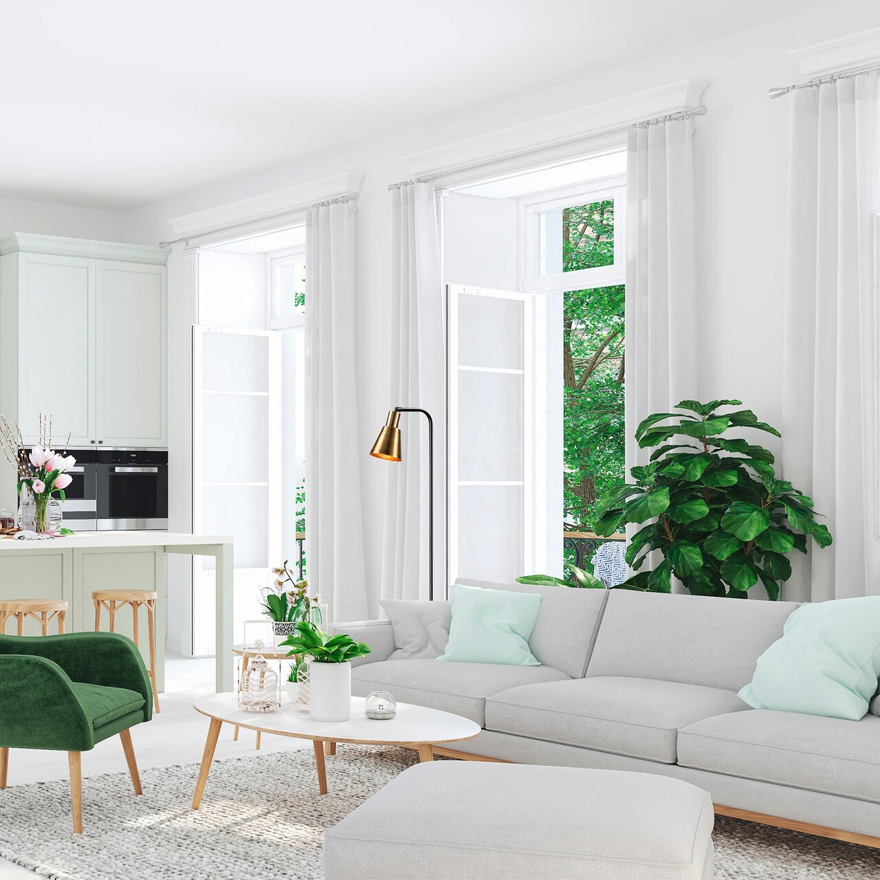 Lampadar, Opviq, 584TTM1518, Negru / Vintage - imagine 7